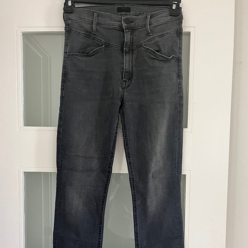 Mother Denim Mid Rise Dazzler Ankle - Charcoal